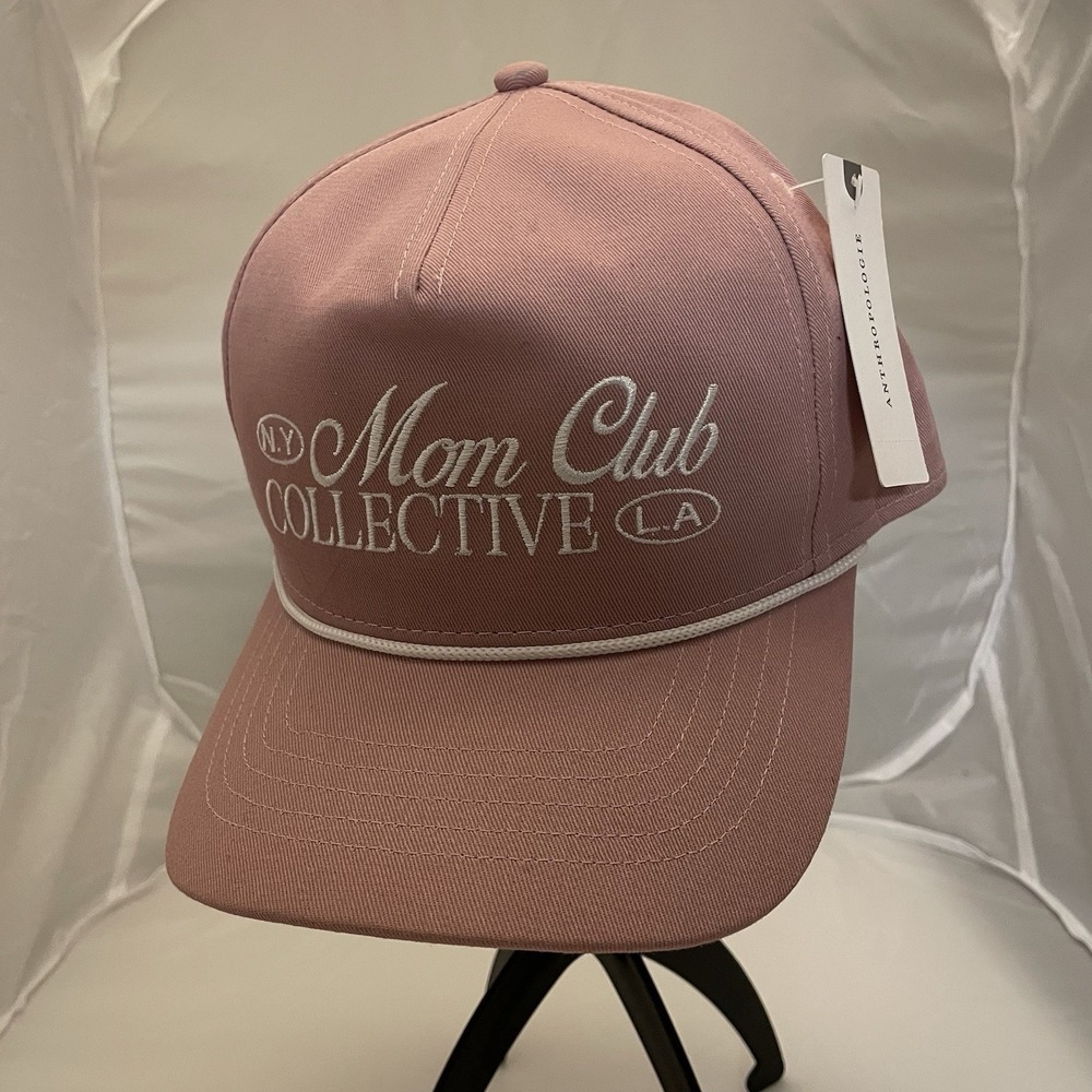 Anthropologie NWT Mom Club Collective SnapBack Pink Rose Rope Hat
